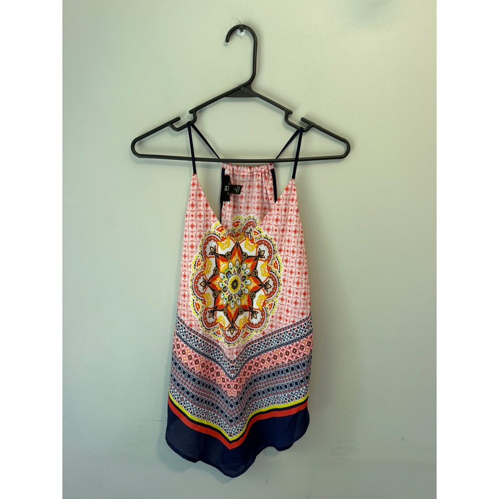 IN San Francisco Womens Small Pink Boho Medallion Halter Camisole Tank Top